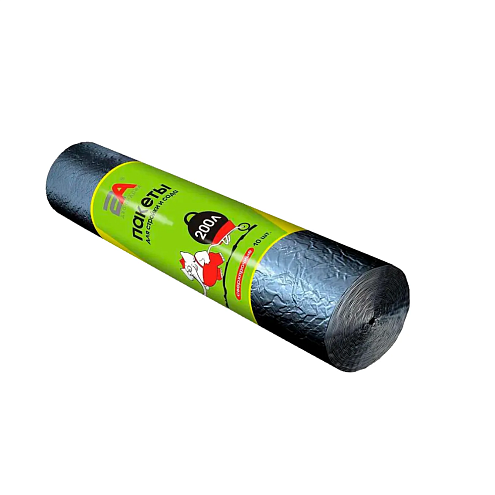 Пакеты для мусора  200л, "Слоны в рулоне" 2А черные, 10шт : фотография 1