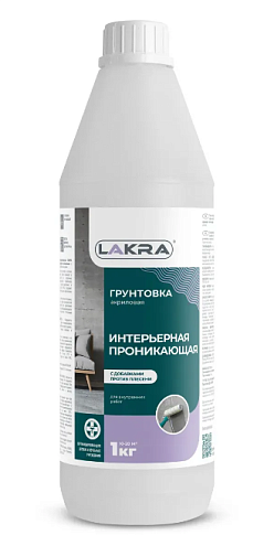 Грунт интерьерный проникающий  против плесени Лакра 1л: фотография 1