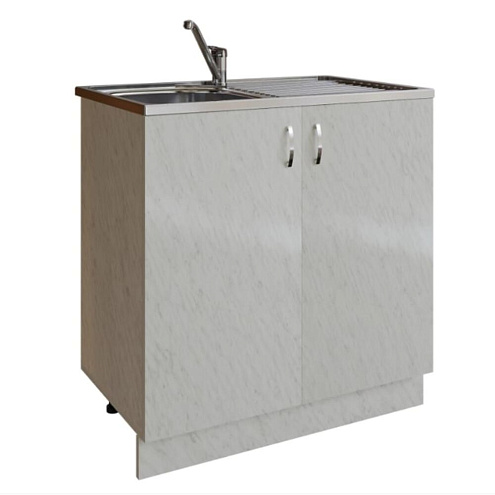 Подстолье под мойку 80 ЛДСП белый мрамор: фотография 1