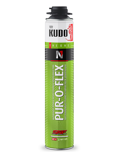 Пена монтажная эластичная KUDO THE ONE PUR‑O‑FLEX, всесезонная, 1000мл: фотография 1