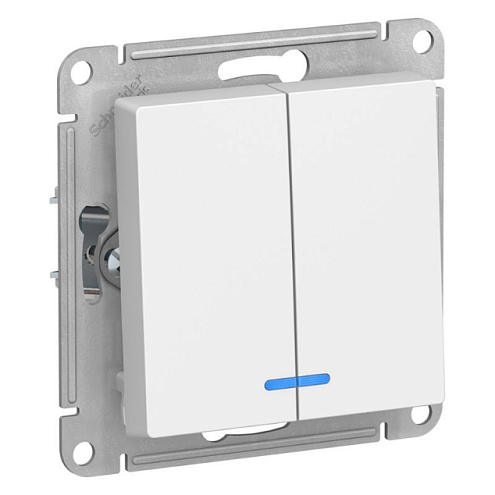 Механизм выключателя 2-кл. ATLAS DESIGN с подсветкой (сх.5а) 10АХ бел. SchE ATN000153: фотография 1