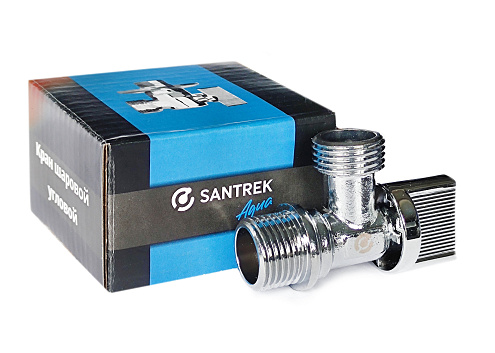 Кран угловой шаровой 1/2&quot; - 3/4&quot; нар/нар с отражателем  SANTREK Aqua Base : фотография 1