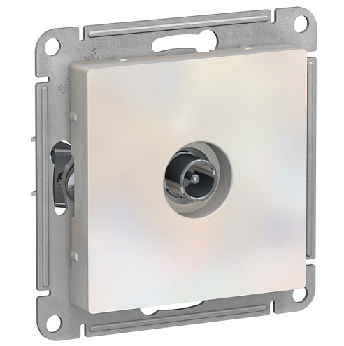 Механизм розетки TV ATLAS DESIGN проходной 4DB цвет жемчуг SchE ATN000492: фотография 1