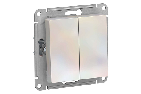 Механизм выключателя 2-кл. ATLAS DESIGN (сх.5) 10АХ жемчуг SchE ATN000451: фотография 1