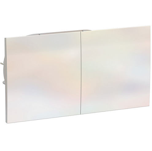 Розетка 2-м ATLAS DESIGN с заземл. защ. шторки со сдвиж. крышкой 16А в сборе жемчуг SchE ATN000428: фотография 1