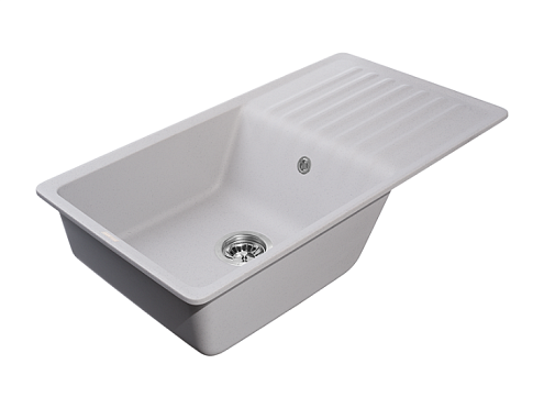 Мойка GRANFEST QUARZ 73 1 чаша+крыло 860х480 мм серый без сифона: фотография 1