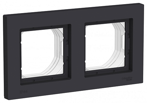 Рамка 2-местная AtlasDesign Aqua IP44 карбон Systeme Electric  ATN441002: фотография 1