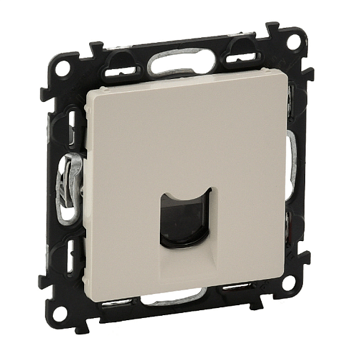 Механизм розетки комп. 1-м Valena Life RJ45 CAT.5E UTP с лицевой панелью сл. кость Leg 753540: фотография 1