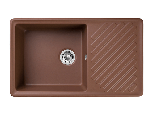 Мойка GRANFEST QUARZ 53 1 чаша + крыло 860х480 терракот без сифона: фотография 1