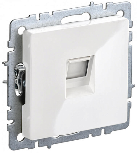 Розетка компьютерная СП RJ45 кат.5E BRITE РК10-БрБ бел. IEK BR-K10-1-K01: фотография 1