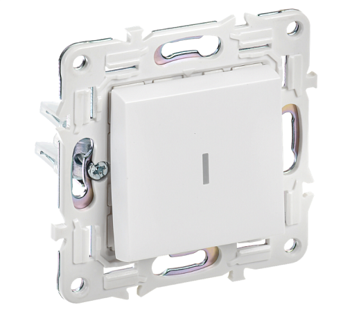 Выключатель 1-клавишный SKANDY с индикацией 10А SK-V07W арктический белый IEK SK-V10-1-10-K01: фотография 1