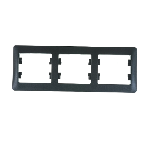 Рамка 3-м Glossa горизонтальная антрацит SE GSL000703: фотография 1