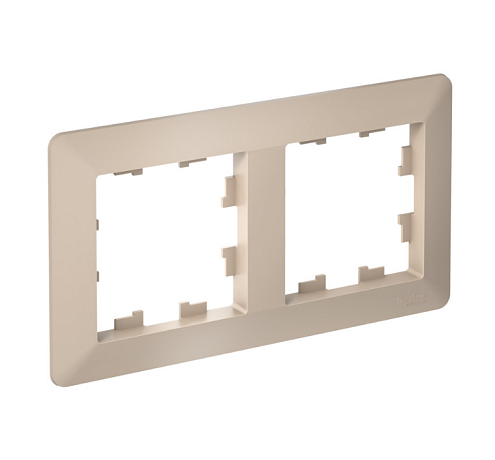 Рамка 2-местная AtlasDesign Air песочный/дымчатый белый Systeme Electric ATN221202: фотография 1