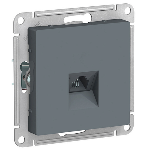 Механизм розетки телефонной 1-м СП ATLAS DESIGN RJ11 грифель SchE ATN000781: фотография 1