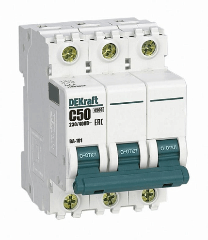 Выключатель автоматический модульный 3п C 50А 4.5кА ВА-101 SchE 11083DEK: фотография 1
