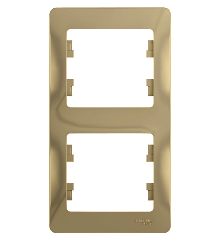 Рамка 2-местная Glossa вертикальная титан Systeme Electric GSL000406: фотография 1