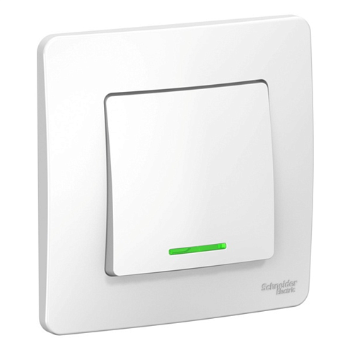 Выключатель 1-кл СП Blanca 6А IP20 (сх. 1) 250В с подсветкой белый SE BLNVS006111: фотография 1