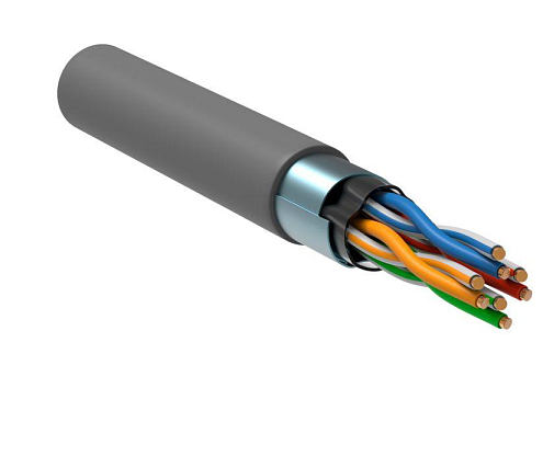 Кабель витая пара F/UTP категория 5E 4х2х24AWG solid CU PVC серый GENERICA BC1-C5E04-311-305-G: фотография 1