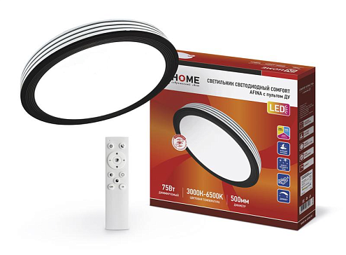 Светильник светодиодный COMFORT AFINA 75Вт 230В 3000-6500К 6000лм 500х85мм с пультом ДУ IN HOME 4690612035147: фотография 1