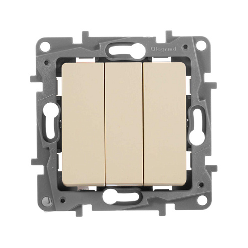 Механизм выключателя 3-кл. СП Etika 10А IP20 винт. зажим сл. кость. Leg 672313: фотография 1