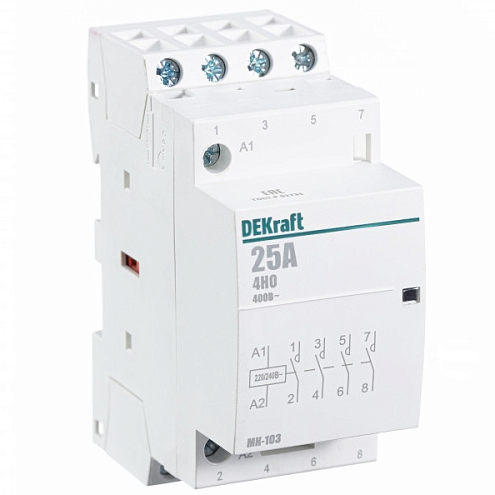 Контактор модульный МК-103 4НО 25А 230В DEKraft 18067DEK: фотография 1
