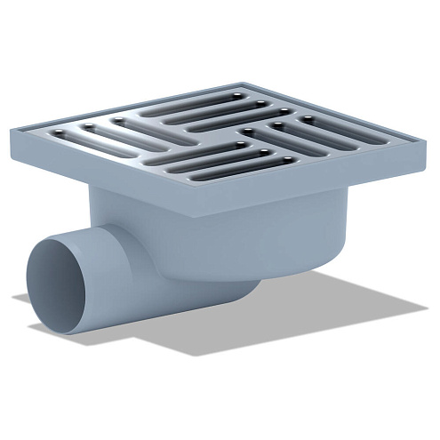 Трап для душа горизонтальный нерегулируемый, с сухим затвором, с решёткой из нержавеющей стали 150х150мм АНИ Пласт TQ5112: фотография 1