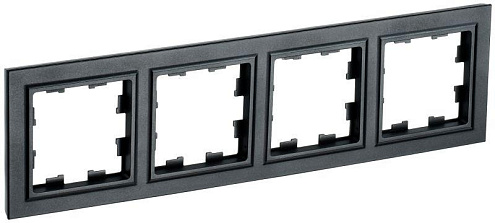 Рамка 4-м BRITE РУ-4-БрЧ черн. IEK BR-M42-K02: фотография 1