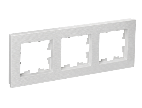 Рамка 3-местная BRITE РУ-3-Бр белый рифленый IEK BR-M32-51-K01: фотография 1