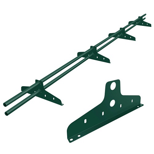 Снегозадержатель трубчатый труба круглая диаметр 25мм 3,0м цвет зеленый мох (6005)  4 опоры : фотография 1