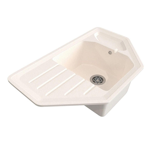 Мойка ML-GMS17 СТАНДАРТ угловая с крылом, белый (331), 780х485х190 мм: фотография 1