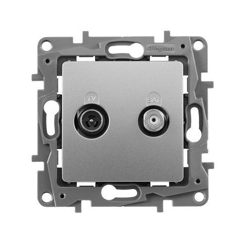 Механизм розетки TV-SAT СП Etika двухкабельная алюм. Leg 672457: фотография 1