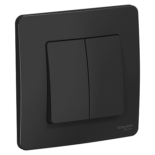 Выключатель 2-кл. СП Blanca 10А IP20 (сх. 5) 250В антрацит SchE BLNVS010506: фотография 1