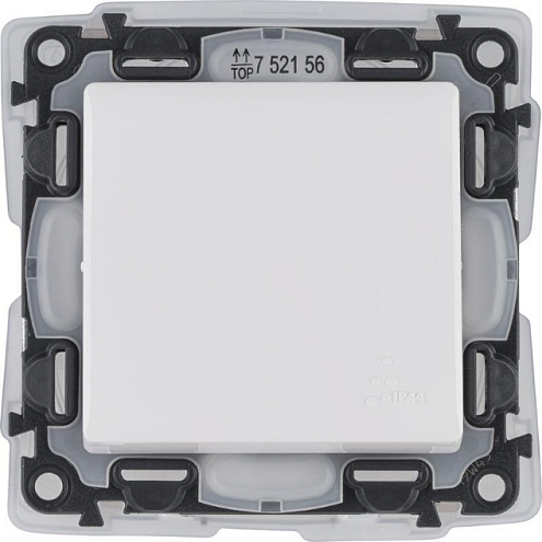 Механизм переключателя Valena Life 10АХ 250В с лицевой панелью безвинтовые зажимы IP44 белый Leg 752156: фотография 1