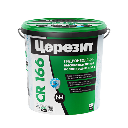 Гидроизоляционная эластичная масса Церезит CR 166, компонент А+В, 16 кг: фотография 1