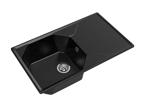 Мойка GRANFEST GF-U--840L чаша+крыло 840х500 мм черный: фотография 1