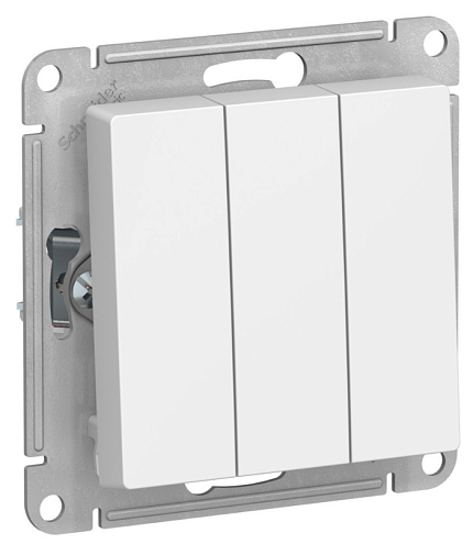 Выключатель 3-клавишный AtlasDesign (сх.1+1+1) 10AX механизм лотос SE ATN001331: фотография 1