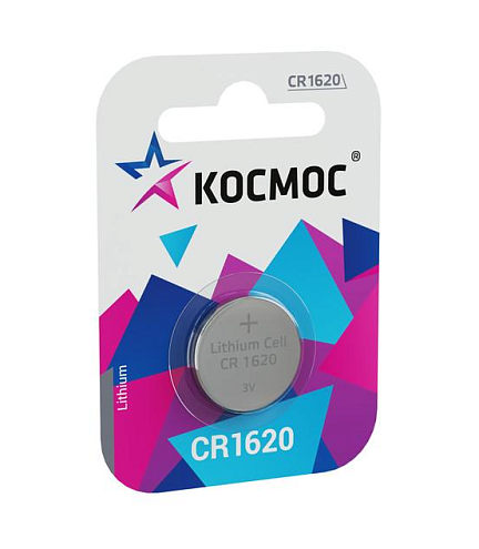 Элемент питания литиевый CR CR1620 1хBL уп.1шт Космос : фотография 1