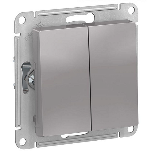 Механизм переключателя 2-кл. ATLAS DESIGN (сх.6) 10АХ алюм. SchE ATN000365: фотография 1