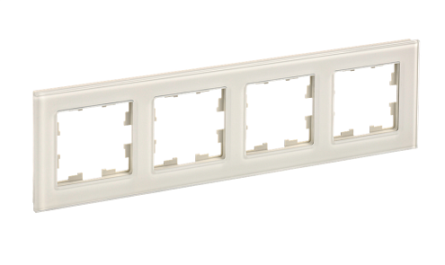 Рамка 4 -местная BRITE РУ-4-2-БрВа стекло ванильный IEK BR-M42-G-K10: фотография 1