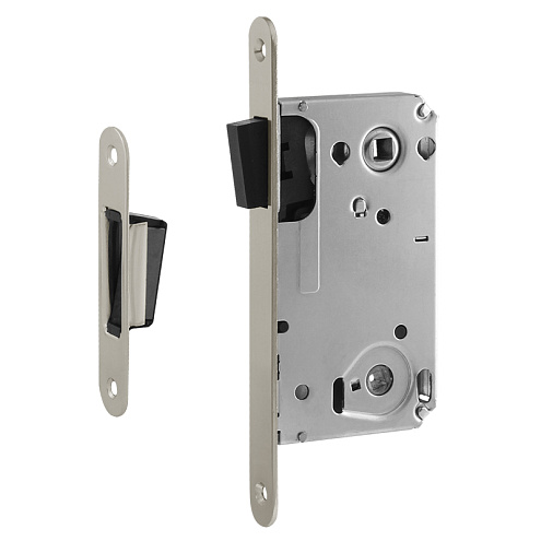 Замок магнитный 13М-90 мм под фиксатор с ответной планкой, матовый никель: фотография 1