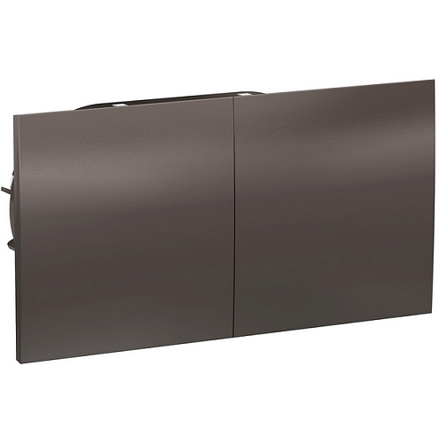 Розетка 2-м ATLAS DESIGN с заземл. защ. шторки со сдвиж. крышкой 16А в сборе мокко SchE ATN000628: фотография 1