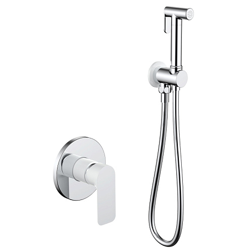 Смеситель с гигиенической лейкой  35к G7248 GAPPO встраиваемый БЕЛЫЙ-ХРОМ: фотография 1