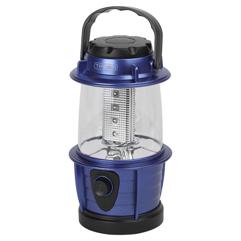 Фонарь светодиодный кемпинговый KB-101 12LED элементы питания 3хAA (не в компл.) син. металлик Трофи Б0054482: фотография 1