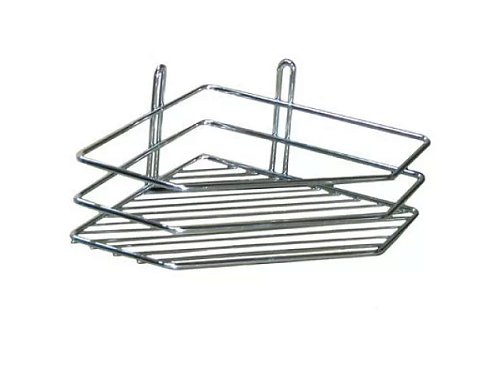 Угловая полка СТК 1-ярусная 2 бордюра трапеция 4895-1: фотография 1