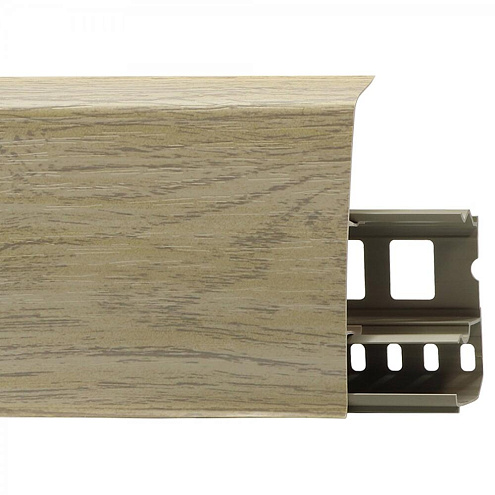 Плинтус ПВХ с монтажной планкой Line Plast LS008, Дуб Кантри серый: фотография 1