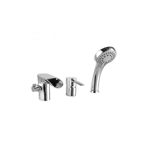 LM3245C &quot;Атлантисс&quot; Смеситель для ванны встраиваемый, на 3 отверстия, с аксессуарами, хром: фотография 1