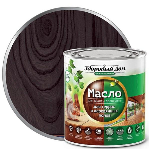 Масло для террас и деревянных полов &quot;Здоровый Дом&quot;, Венге, 0,75л: фотография 1