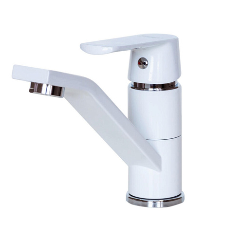 Смеситель для кухни 35к F4531 FRAP б/отв п/гайку Белый+хром: фотография 1