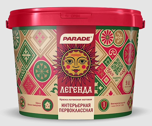 Краска высококачественная латексная интерьерная PARADE „Легенда“ белая матовая База А 2,5л: фотография 1