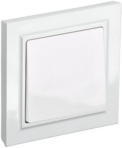 Выключатель 1-кл. СП BRITE ВСР10-1-0-БрБ 10А в сборе бел. IEK BR-V10-0-10-K01-F: фотография 1